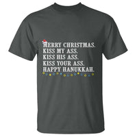 Funny Merry Christmas Kiss My His Your Ass Happy Hanukkah T Shirt - Wonder Print Shop