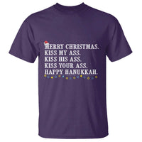 Funny Merry Christmas Kiss My His Your Ass Happy Hanukkah T Shirt - Wonder Print Shop