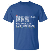 Funny Merry Christmas Kiss My His Your Ass Happy Hanukkah T Shirt - Wonder Print Shop