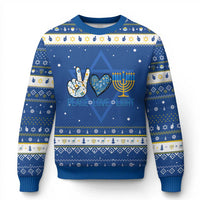 Peace Love Light Chanukah Jewish David Star Hanukkah Ugly Sweater - Wonder Print Shop