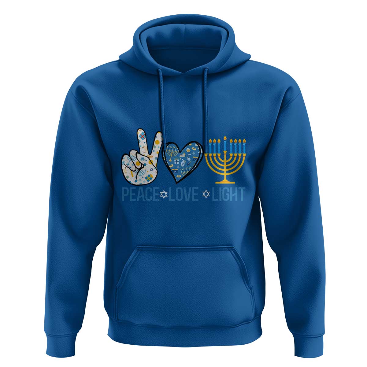 Hanukkah Hoodie Peace Love Light Chanukah Jewish David Star
