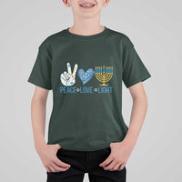 Hanukkah T Shirt For Kid Peace Love Light Chanukah Jewish David Star - Wonder Print Shop