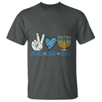 Hanukkah T Shirt Peace Love Light Chanukah Jewish David Star - Wonder Print Shop