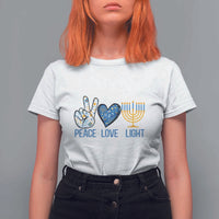 Hanukkah T Shirt For Women Peace Love Light Chanukah Jewish David Star - Wonder Print Shop