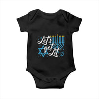 Funny Hanukkah Baby Onesie Let's Get Lit Menorah David Star