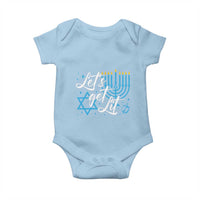 Funny Hanukkah Baby Onesie Let's Get Lit Menorah David Star
