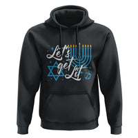 Funny Hanukkah Hoodie Let's Get Lit Menorah David Star