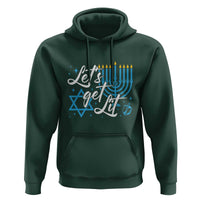 Funny Hanukkah Hoodie Let's Get Lit Menorah David Star