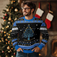 Menorah Chanukah Jewish Holiday Happy Hanukkah Ugly Sweater - Wonder Print Shop