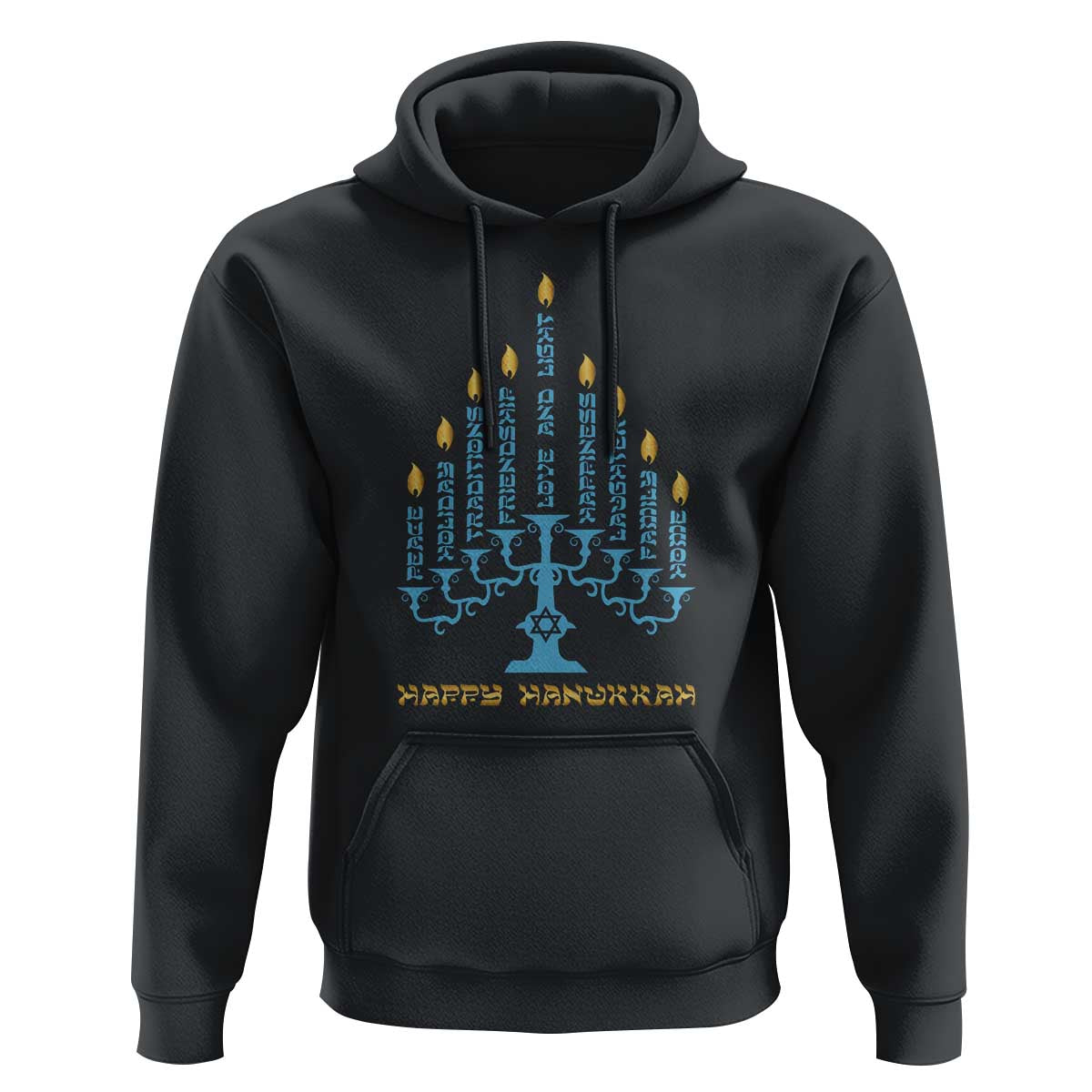 Happy Hanukkah Menorah Chanukah Jewish Holiday Hoodie