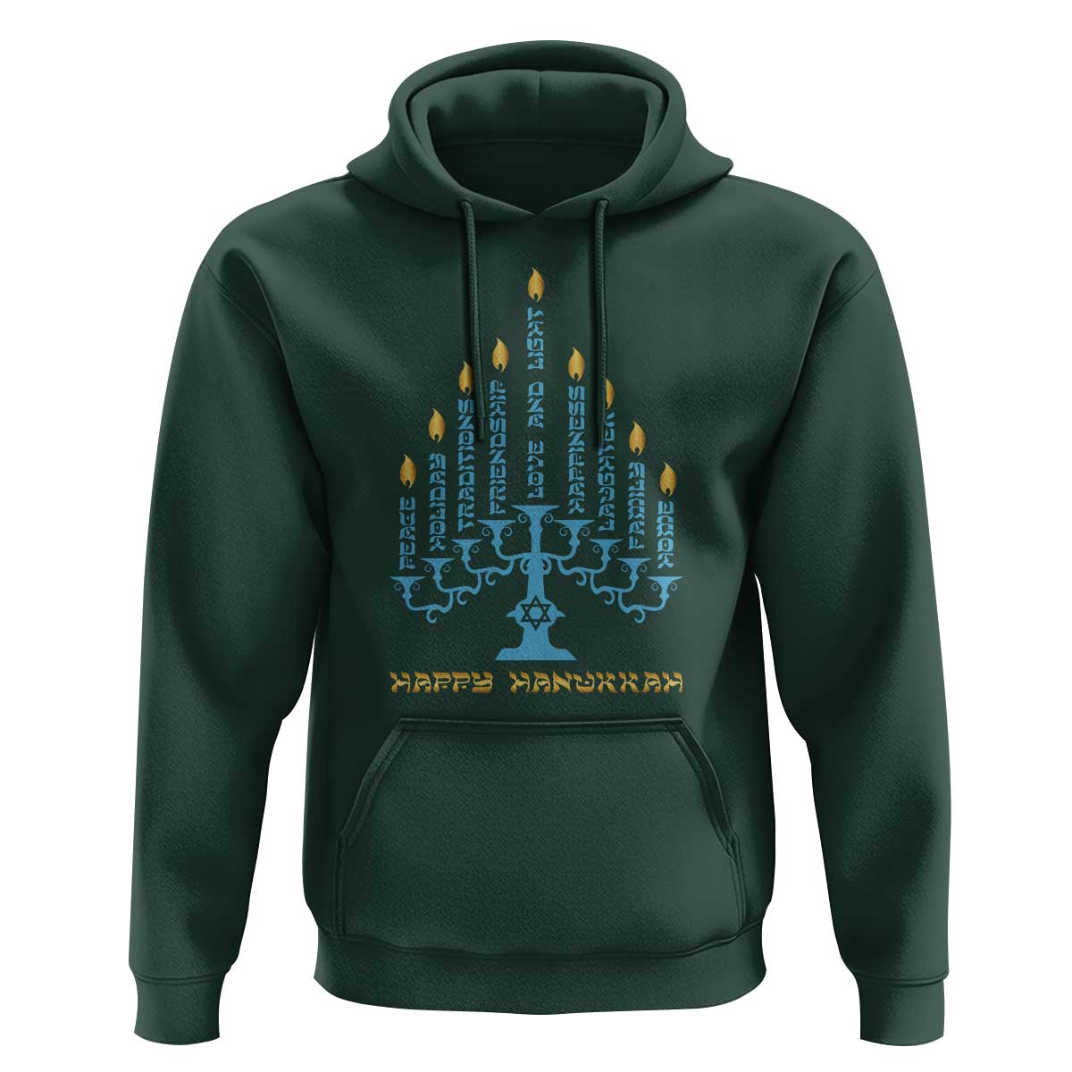 Happy Hanukkah Menorah Chanukah Jewish Holiday Hoodie