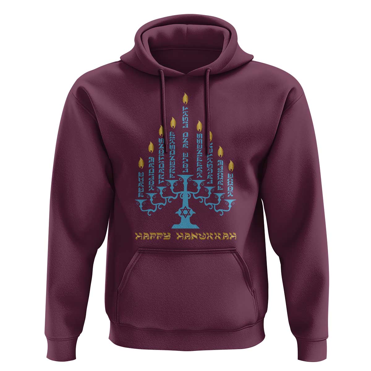 Happy Hanukkah Menorah Chanukah Jewish Holiday Hoodie