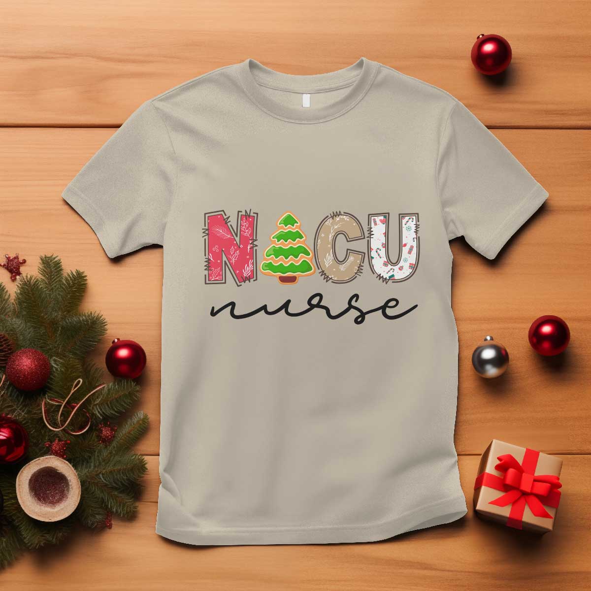 Funny NICU Labor Delivery Nurse Christmas Christmas Tree T Shirt - Wonder Print Shop