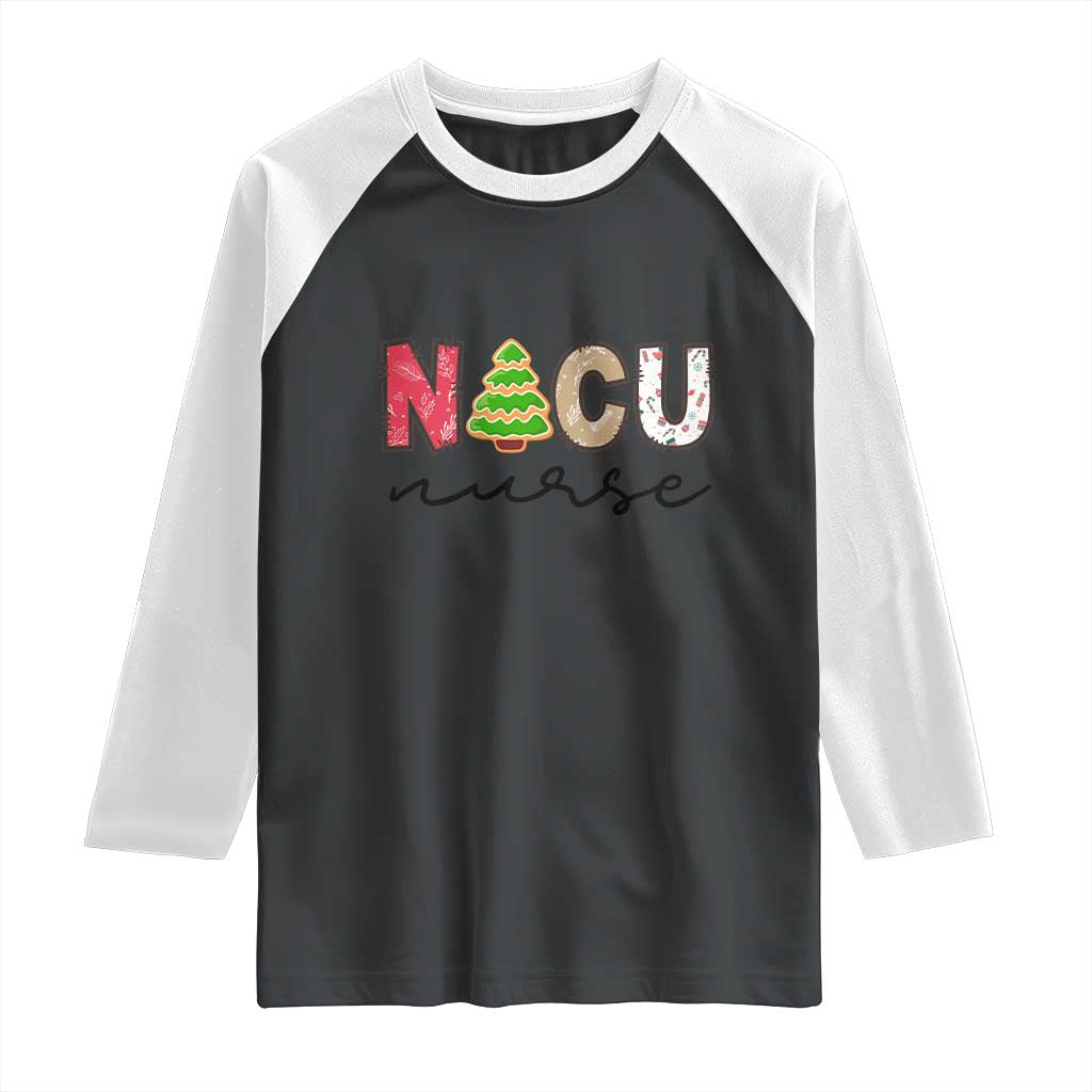 Funny NICU Labor Delivery Nurse Christmas Christmas Tree Raglan Shirt - Wonder Print Shop
