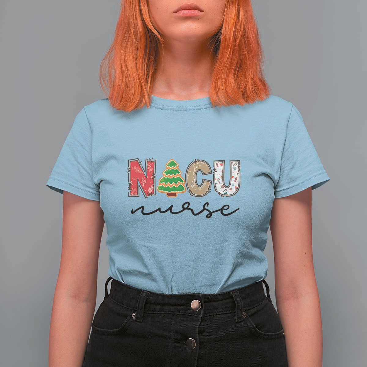 Funny NICU Labor Delivery Nurse Christmas Christmas Tree T Shirt For Women - Wonder Print Shop