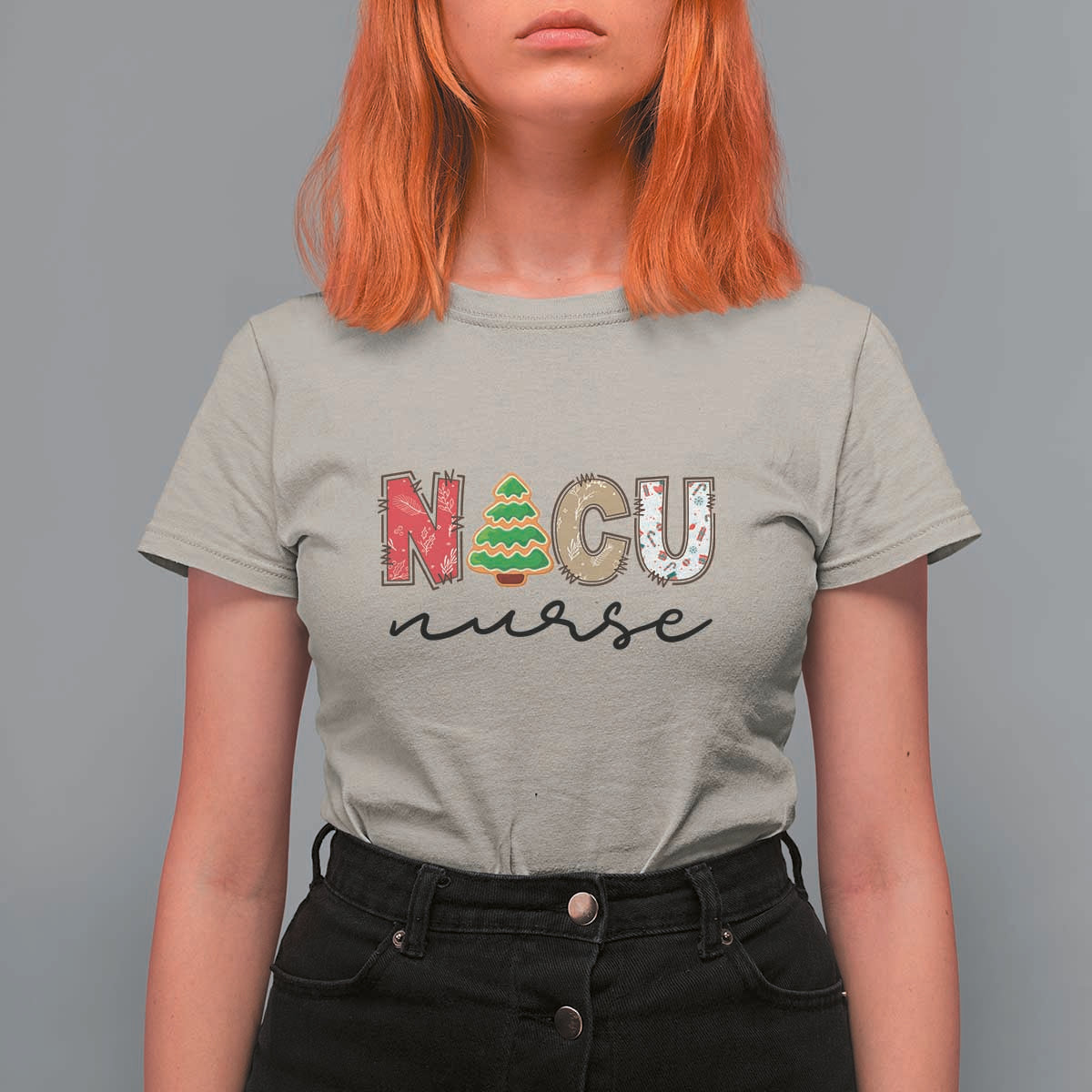 Funny NICU Labor Delivery Nurse Christmas Christmas Tree T Shirt For Women - Wonder Print Shop