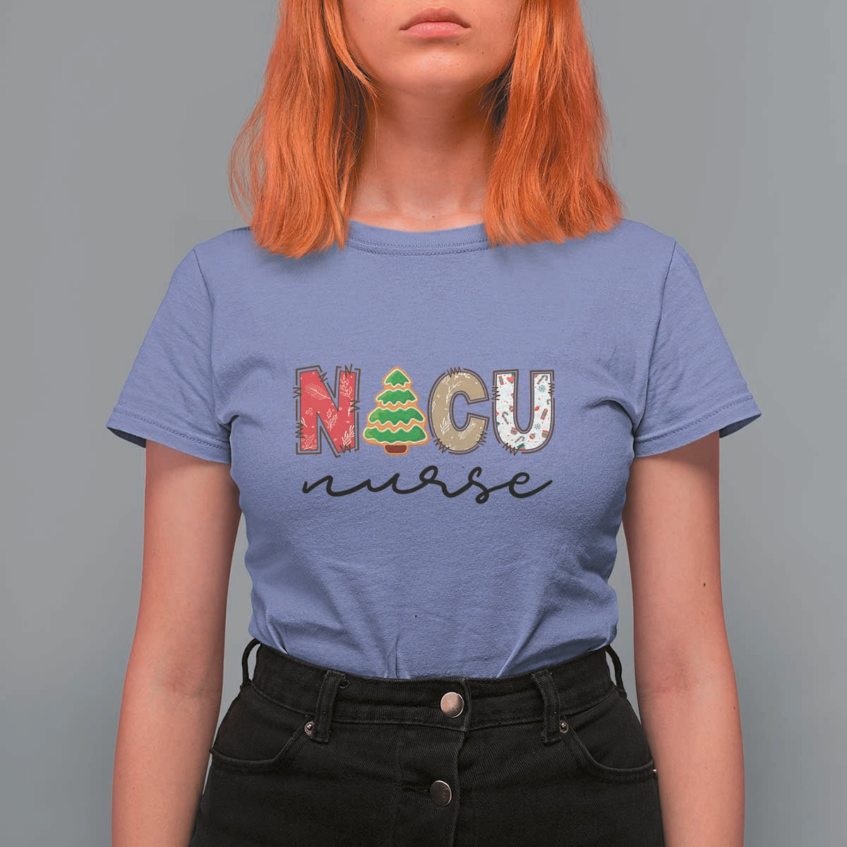 Funny NICU Labor Delivery Nurse Christmas Christmas Tree T Shirt For Women - Wonder Print Shop