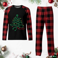 Funny Merry Xmas Nurse Plaid Pajama Set Stethoscope Xmas Tree - Wonder Print Shop