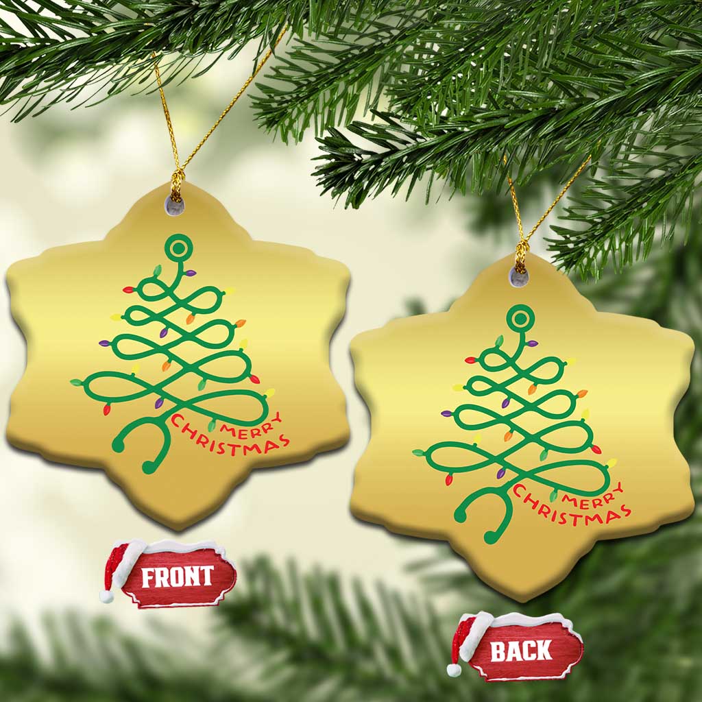 Funny Merry Xmas Nurse Christmas Ornament Stethoscope Xmas Tree - Wonder Print Shop