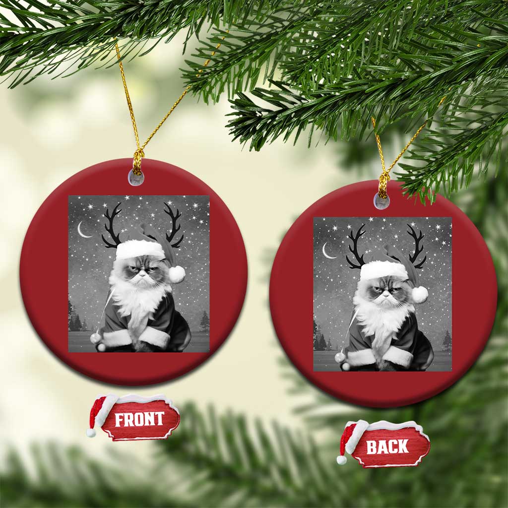 Funny Xmas Santa Grumpy Cat Christmas Ornament - Wonder Print Shop