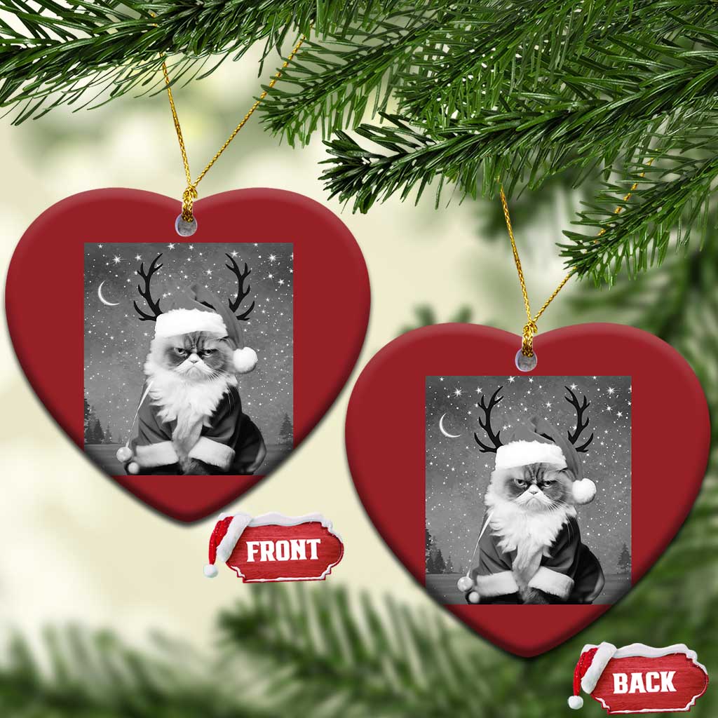 Funny Xmas Santa Grumpy Cat Christmas Ornament - Wonder Print Shop