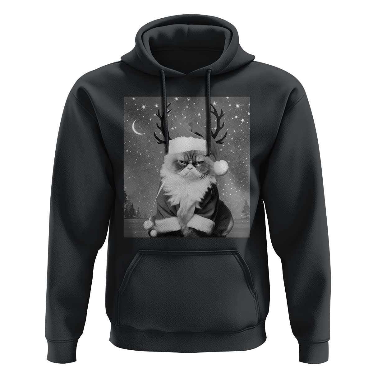 Funny Christmas Santa Grumpy Cat Hoodie