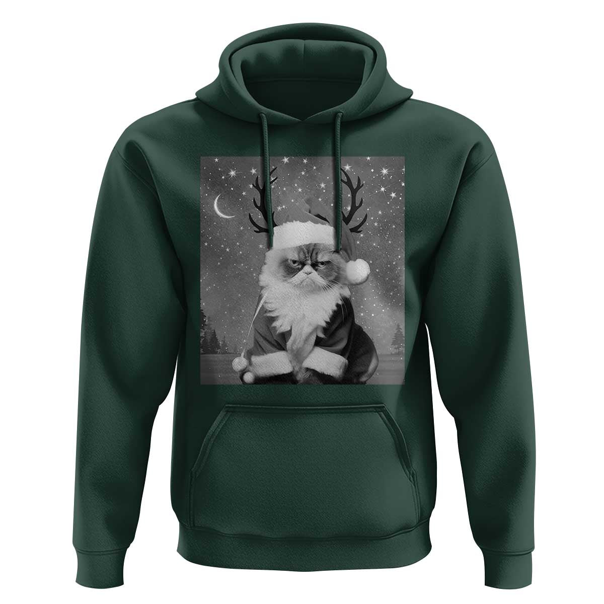 Funny Christmas Santa Grumpy Cat Hoodie