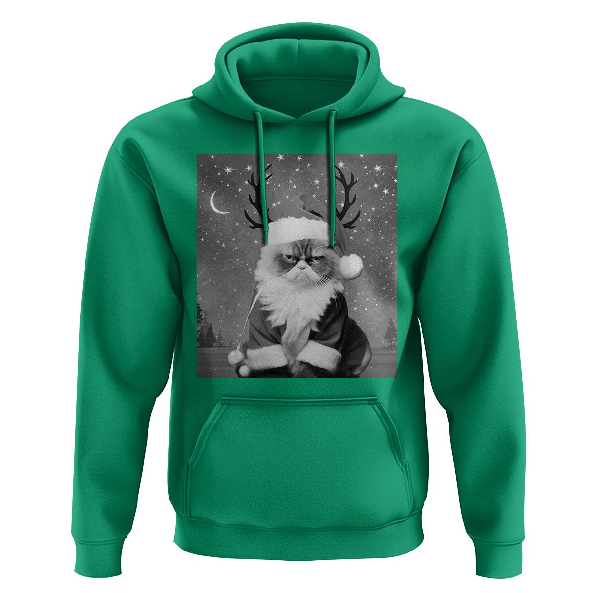 Funny Christmas Santa Grumpy Cat Hoodie