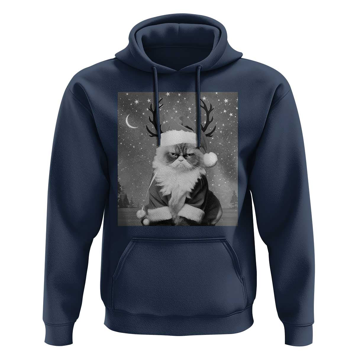Funny Christmas Santa Grumpy Cat Hoodie