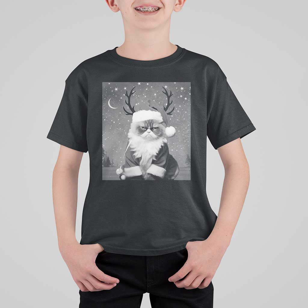 Funny Christmas Santa Grumpy Cat T Shirt For Kid - Wonder Print Shop