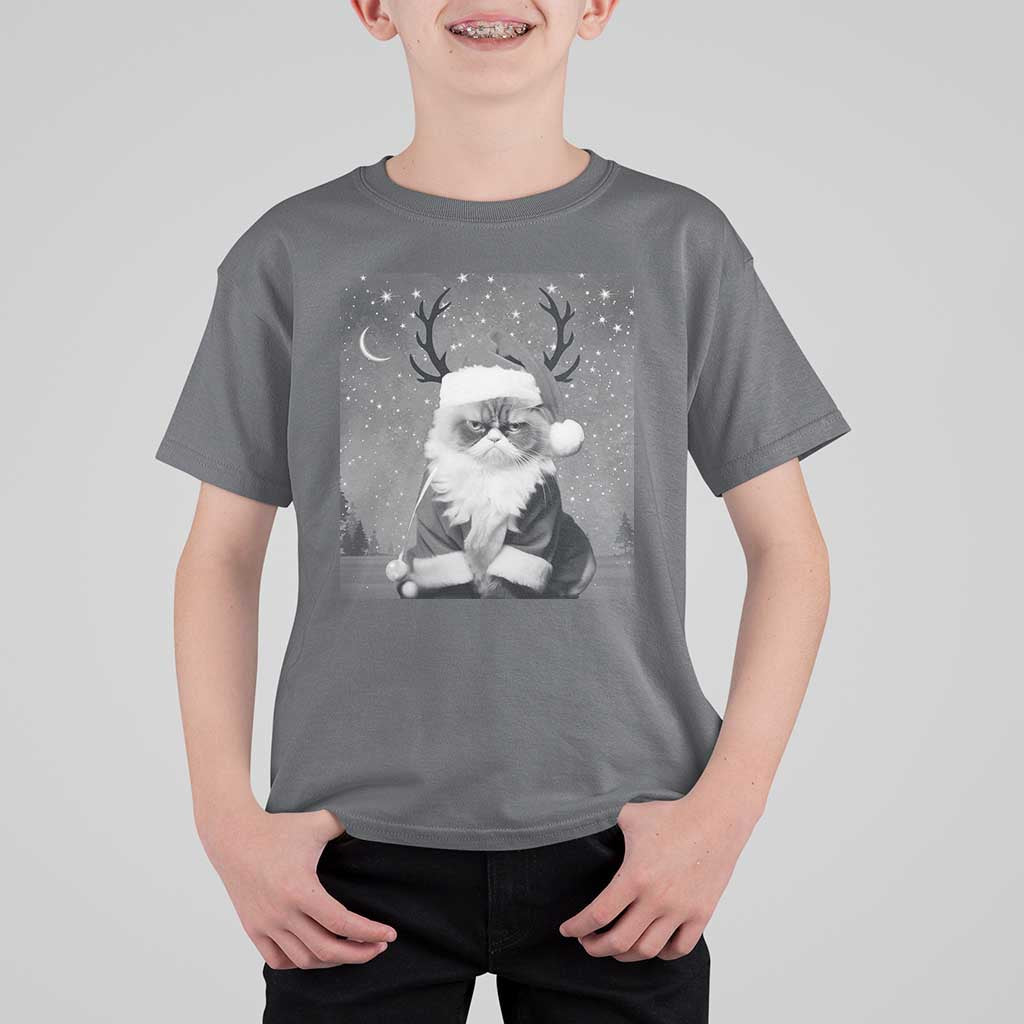 Funny Christmas Santa Grumpy Cat T Shirt For Kid - Wonder Print Shop