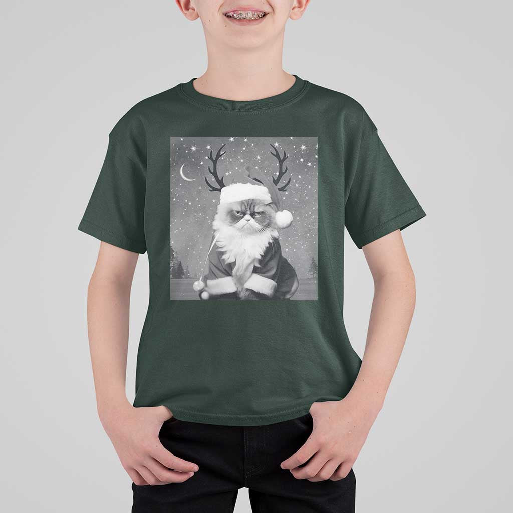 Funny Christmas Santa Grumpy Cat T Shirt For Kid - Wonder Print Shop