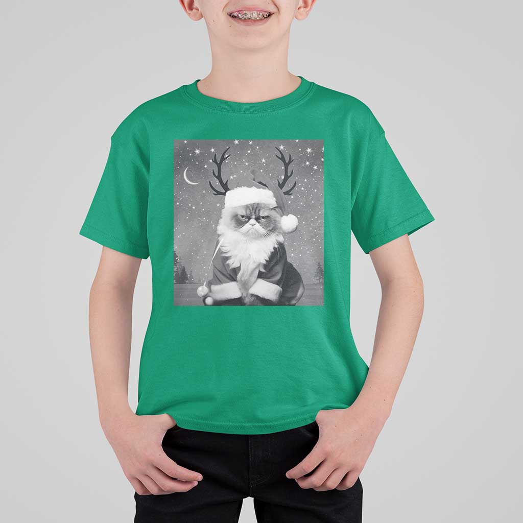 Funny Christmas Santa Grumpy Cat T Shirt For Kid - Wonder Print Shop