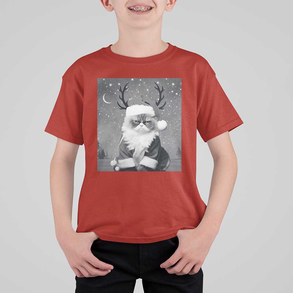 Funny Christmas Santa Grumpy Cat T Shirt For Kid - Wonder Print Shop
