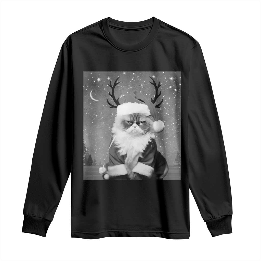 Funny Christmas Santa Grumpy Cat Long Sleeve Shirt