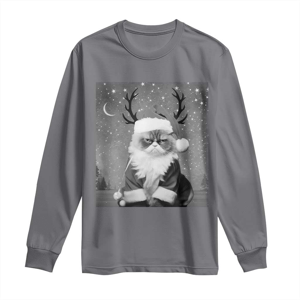 Funny Christmas Santa Grumpy Cat Long Sleeve Shirt