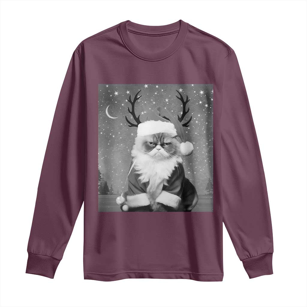 Funny Christmas Santa Grumpy Cat Long Sleeve Shirt