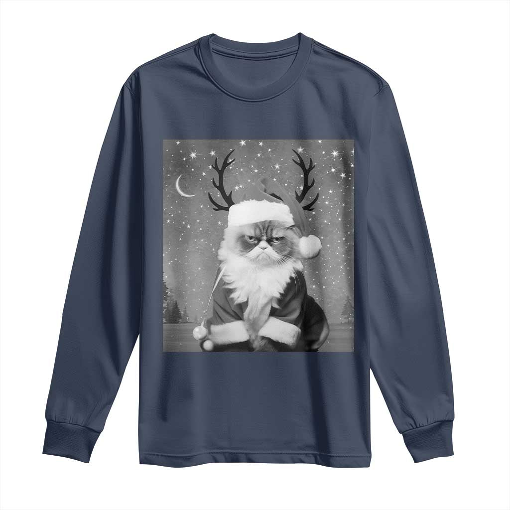 Funny Christmas Santa Grumpy Cat Long Sleeve Shirt