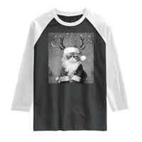 Funny Christmas Santa Grumpy Cat Raglan Shirt - Wonder Print Shop