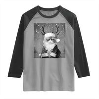 Funny Christmas Santa Grumpy Cat Raglan Shirt - Wonder Print Shop