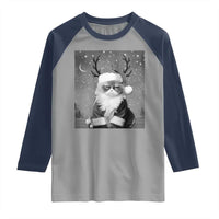 Funny Christmas Santa Grumpy Cat Raglan Shirt - Wonder Print Shop
