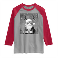 Funny Christmas Santa Grumpy Cat Raglan Shirt - Wonder Print Shop