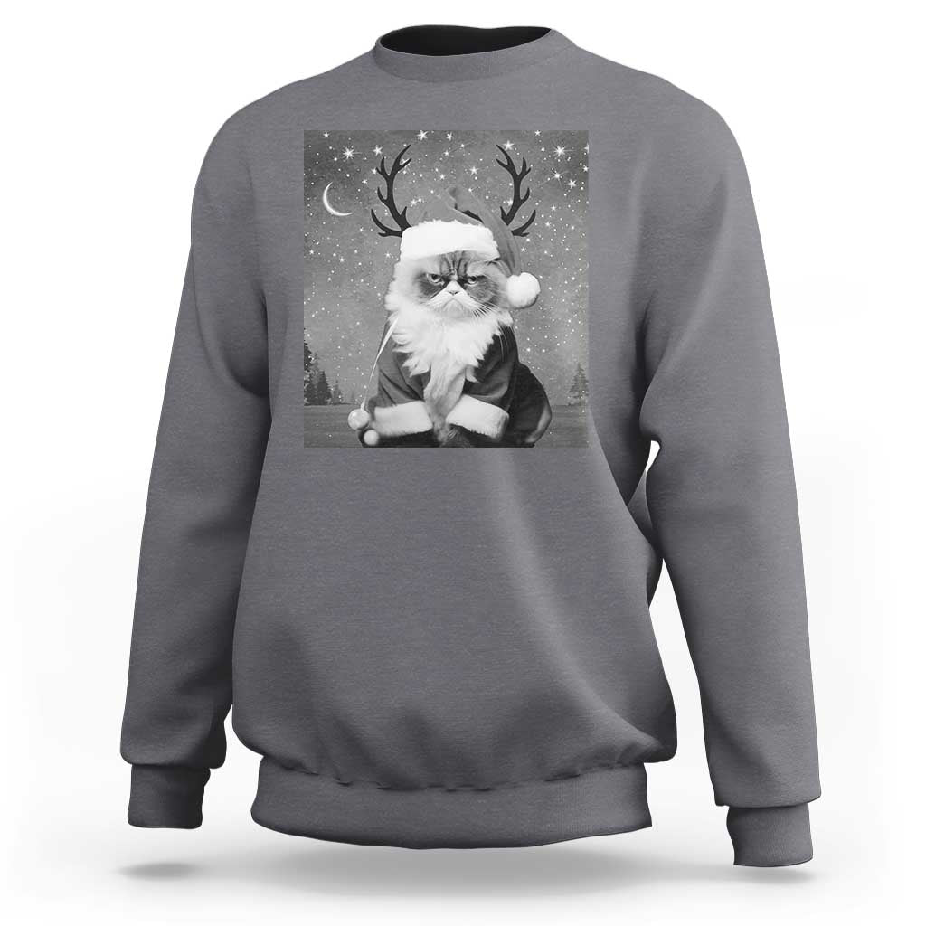 Funny Christmas Santa Grumpy Cat Sweatshirt - Wonder Print Shop