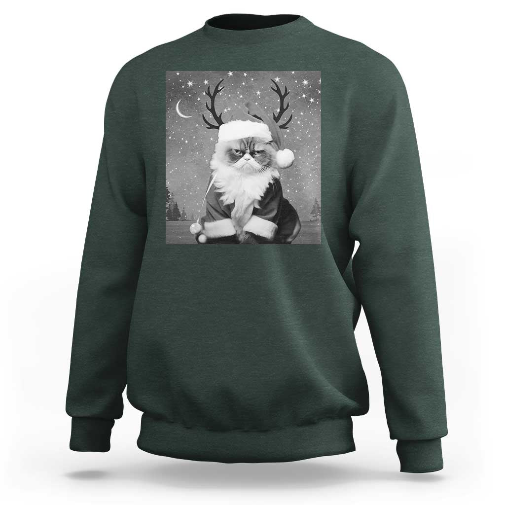 Funny Christmas Santa Grumpy Cat Sweatshirt - Wonder Print Shop