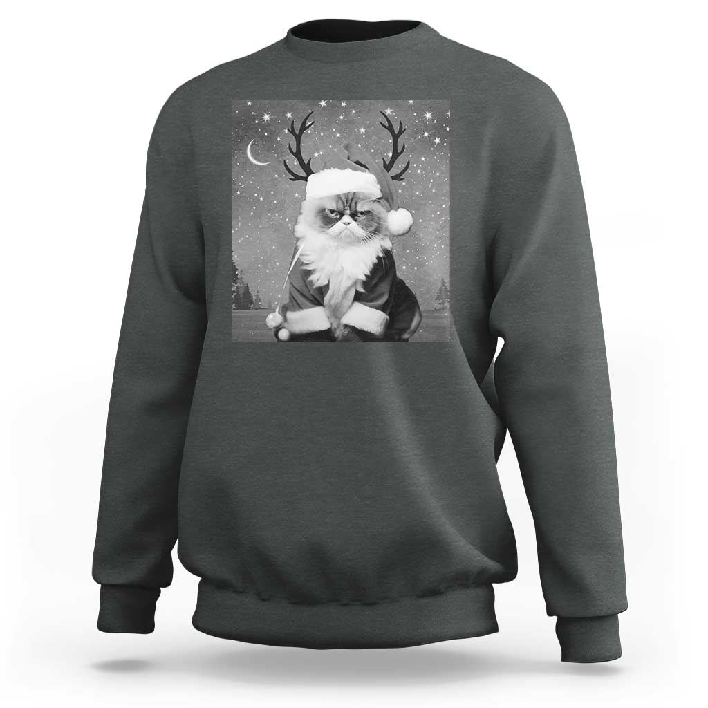 Funny Christmas Santa Grumpy Cat Sweatshirt - Wonder Print Shop