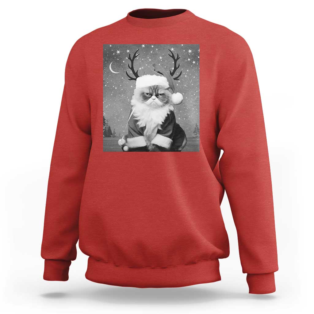 Funny Christmas Santa Grumpy Cat Sweatshirt - Wonder Print Shop