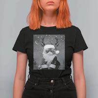 Funny Christmas Santa Grumpy Cat T Shirt For Women - Wonder Print Shop