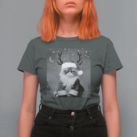 Funny Christmas Santa Grumpy Cat T Shirt For Women - Wonder Print Shop