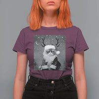 Funny Christmas Santa Grumpy Cat T Shirt For Women - Wonder Print Shop