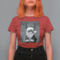 Funny Christmas Santa Grumpy Cat T Shirt For Women - Wonder Print Shop